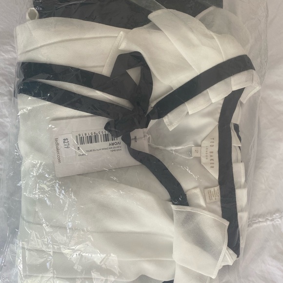 Ted Baker Zazu Pleated Mini Dress with Tie Detail Sz 2 - Picture 2 of 9